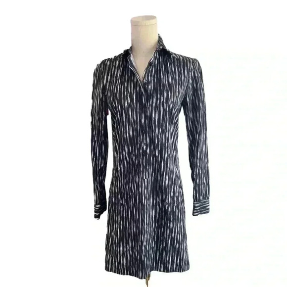 Michael Kors Made In Italy Women's Size 0 Dress Button Front Long Sleeve Pockets - Picture 1 of 3